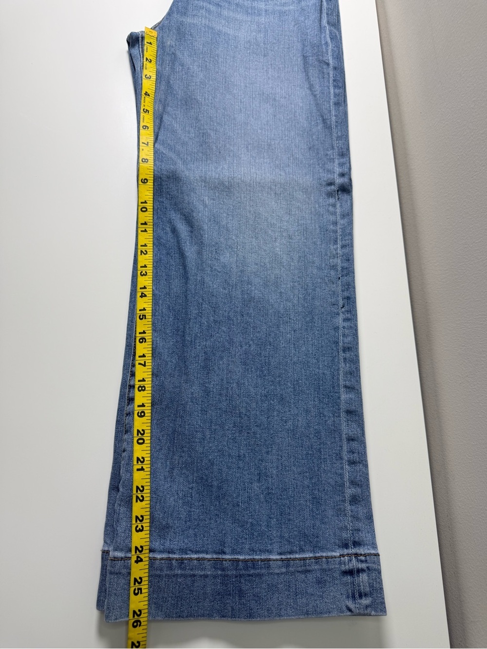 Ramy Brook | High Rise Wide Leg Cropped Jeans Button Fly Jeans | Blue | Size 30 - Picture 11 of 12